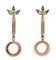 Coral, Jade, Diamonds, Rose Gold and Silver Dangle Earrings., 1950s, Set of 2, Image 3