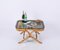 Tavolino da caffè in bambù e vimini con ripiano in vetro fumé di Vivai del Sud, Italia, anni '60, Immagine 6