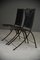 Antike französische Stühle aus Eisen & Leder, 1800er, 2er Set 8
