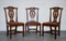 Chippendale Style Dining Chairs with H Frame, Set of 6 3