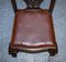 Chippendale Style Claw & Ball Side Dining Desk Chairs in Leather, Set of 2 16