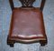 Chippendale Style Claw & Ball Side Dining Desk Chairs in Leather, Set of 2, Image 16