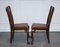 Chippendale Style Claw & Ball Side Dining Desk Chairs in Leather, Set of 2 3
