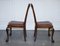 Chippendale Style Claw & Ball Side Dining Desk Chairs in Leather, Set of 2, Image 4