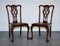 Chippendale Style Claw & Ball Side Dining Desk Chairs in Leather, Set of 2 1