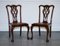 Chippendale Style Claw & Ball Side Dining Desk Chairs in Leather, Set of 2, Image 1