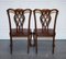 Chippendale Style Claw & Ball Side Dining Desk Chairs in Leather, Set of 2 5