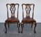 Chippendale Style Claw & Ball Side Dining Desk Chairs in Leather, Set of 2, Image 2