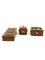 Smoking Set with Ashtray, Table Lighter and Cigars Box in Parchment, Wood and Brass, France, 1950s, Set of 3 16