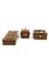 Smoking Set with Ashtray, Table Lighter and Cigars Box in Parchment, Wood and Brass, France, 1950s, Set of 3, Image 16
