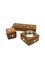 Smoking Set with Ashtray, Table Lighter and Cigars Box in Parchment, Wood and Brass, France, 1950s, Set of 3, Image 3
