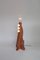 Lampadaire Tower avec Socle en Chêne Terracotta et Abat-Jour Givré par Louis Jobst 1