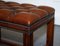 Vintage Chesterfield Hand-Dyed Brown Leather Tuffed Footstool, Image 16