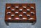 Vintage Chesterfield Hand-Dyed Brown Leather Tuffed Footstool, Image 11