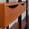 Scandinavian Free Standing Wall Unit in Teak with Small Desk by Ollie Borg for Asko, Finland, 1960s, Image 7