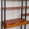 Scandinavian Free Standing Wall Unit in Teak with Small Desk by Ollie Borg for Asko, Finland, 1960s, Image 10