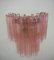 Applique da parete Tube in vetro di Murano con tubi in vetro rosa, set di 2, Immagine 3