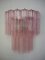 Apliques de pared de tubo de cristal de Murano con tubos de vidrio rosa. Juego de 2, Imagen 4
