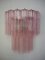 Murano Glass Tube Wall Sconces with Pink Glass Tubes, Set of 2 4