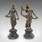 Antique French Virtue Figures in Bronze, 1890, Set of 2 2