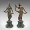 Antique French Virtue Figures in Bronze, 1890, Set of 2, Image 2