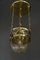 Lámpara colgante antigua de latón y vidrio, 1908, Imagen 16