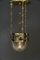 Antique Hanging Lamp in Brass and Glass, 1908 17