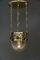Lampe à Suspension Antique en Laiton et Verre, 1908 18