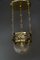 Antique Hanging Lamp in Brass and Glass, 1908 15