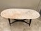 Tavolo ovale con base in legno e ripiano in marmo attribuito a Guglielmo Ulrich, Italia, anni '50, Immagine 4