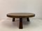 Oak Brutalist Coffee Table with Adzed Top, 1960s 5