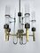 5-Arm Brass and Glass Tube Chandelier from Sciolari, Italy, 1960s 5