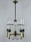 5-Arm Brass and Glass Tube Chandelier from Sciolari, Italy, 1960s 12
