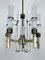 5-Arm Brass and Glass Tube Chandelier from Sciolari, Italy, 1960s 11