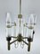 5-Arm Brass and Glass Tube Chandelier from Sciolari, Italy, 1960s 6