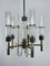 5-Arm Brass and Glass Tube Chandelier from Sciolari, Italy, 1960s 2
