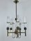 5-Arm Brass and Glass Tube Chandelier from Sciolari, Italy, 1960s 1