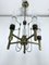 5-Arm Brass and Glass Tube Chandelier from Sciolari, Italy, 1960s 7