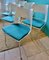 White Chairs with Turquoise Slabs by Kay Korving, Denmark, 1975, Set of 6 2