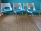 White Chairs with Turquoise Slabs by Kay Korving, Denmark, 1975, Set of 6 1