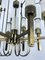 Lámpara de araña de tubos de vidrio y latón de 8 brazos de Sciolari, Italia, años 60, Imagen 4