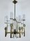 Lampadario a otto braccia in ottone e tubo di vetro di Sciolari, Italia, anni '60, Immagine 5