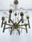 8-Arm Brass and Glass Tube Chandelier from Sciolari, Italy, 1960s 13
