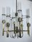 8-Arm Brass and Glass Tube Chandelier from Sciolari, Italy, 1960s, Image 3