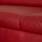 Divano angolare MR 4775 con chaise longue in pelle rossa di Musterring, Immagine 4