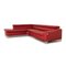 MR 4775 Corner Sofa with Chaise Longue in Red Leather from Musterring 8