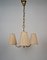 Mid-Century Brass Chandelier with Silk Shades from Rupert Nikoll Co., Austria, 1955, Image 4