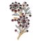 Rose Gold and Silver Brooch with Garnets, Sapphires, Diamonds and Pearl, 1960s 1