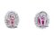 14 Karat White Gold and Platinum Earrings with Rubies and Diamonds, 1980s, Set of 2, Image 3