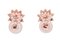 14 Karat Rose Ohrringe mit rosa Perlen, Türkis und Diamanten, 1970er, 2 . Set 3